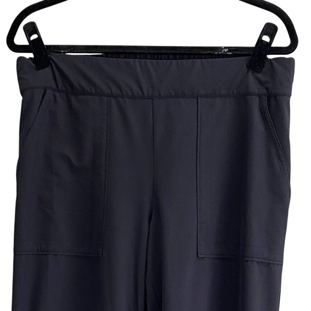 Athleta Chelsea Wide Leg Pant Black Featherwight Stretch Travel Work Sz 12 - Picture 2 of 10